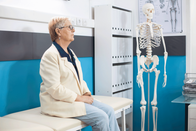 Une femme consultant un médécin pour lui poser des questions sur le les liens entre le café et l'osteoporose