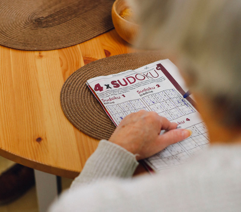 Jeu de mots mêlés utilisé comme exercice de mémoire pour seniors